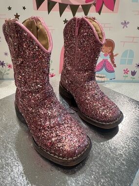 Roper Pink Glitter Kids' Western Boots